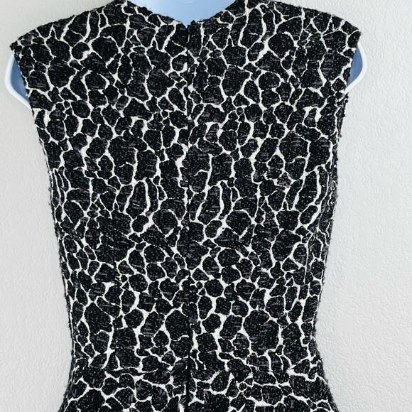 Cushnie et Ochs Black Wool Blend Jacquard Deep V Tiered A-Line Mini Dress 2 NWT - Picture 11 of 16